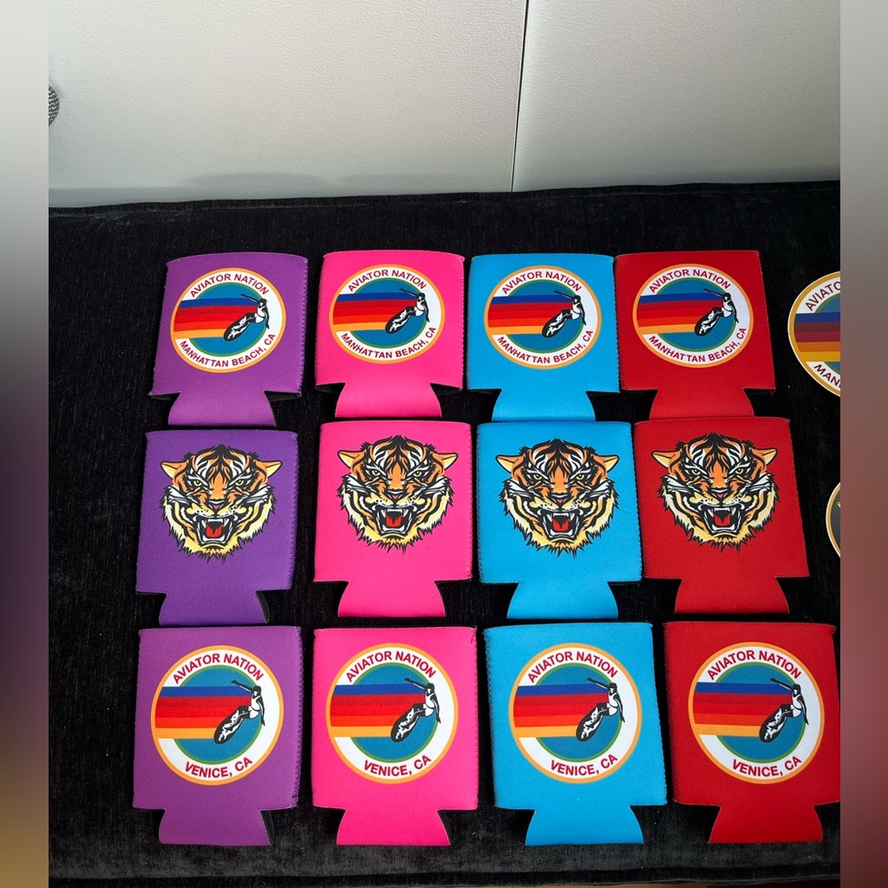 New Aviator Nation Swag Koozie cups and stickers